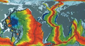 Карта возраста пород океанического дна 