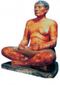 скульптурное изображение писца на планете Земля